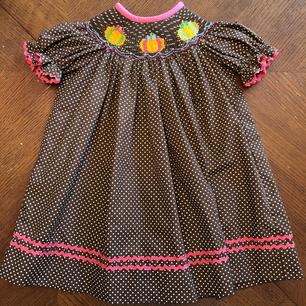 Smocked Pumpkin Dress Fall/Halloween/Thanksgiving